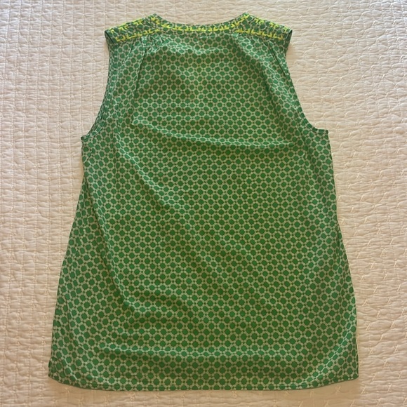 J. Crew Green Patterned Top with Yellow Accents - Picture 4 of 5